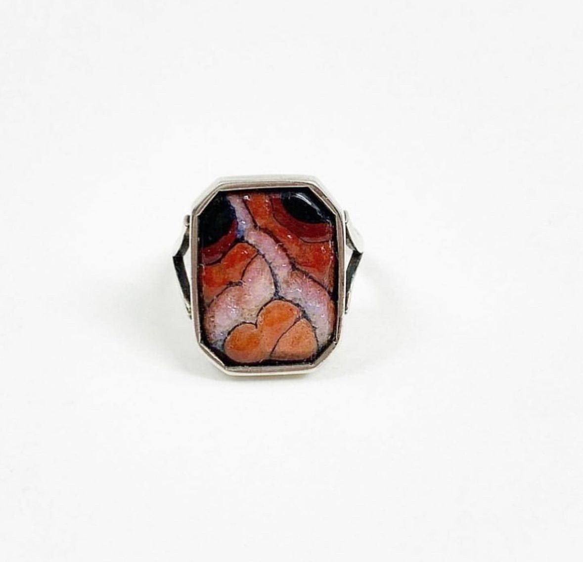 Henriette Marty Silver And Enamel Ring -photo-2