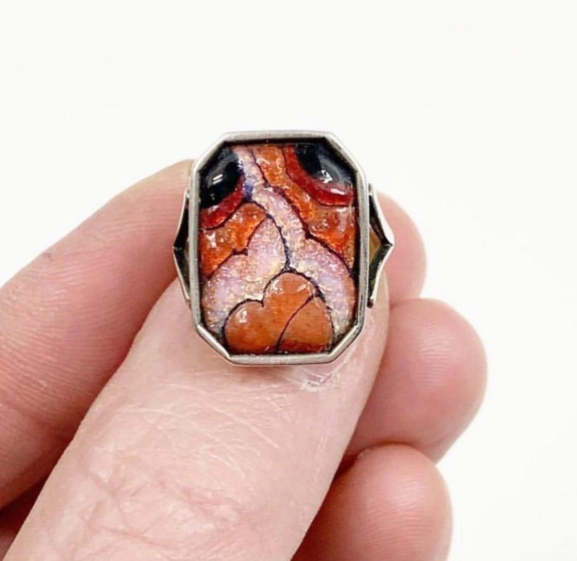 Henriette Marty Silver And Enamel Ring -photo-3