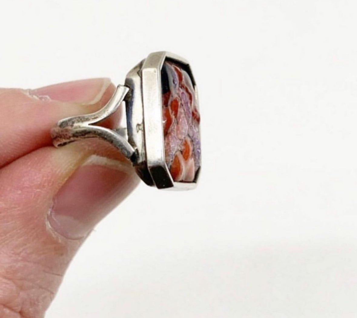 Henriette Marty Silver And Enamel Ring -photo-4