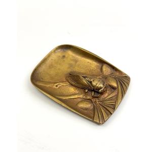 Maurice Daurat Bronze Cicada Ashtray 