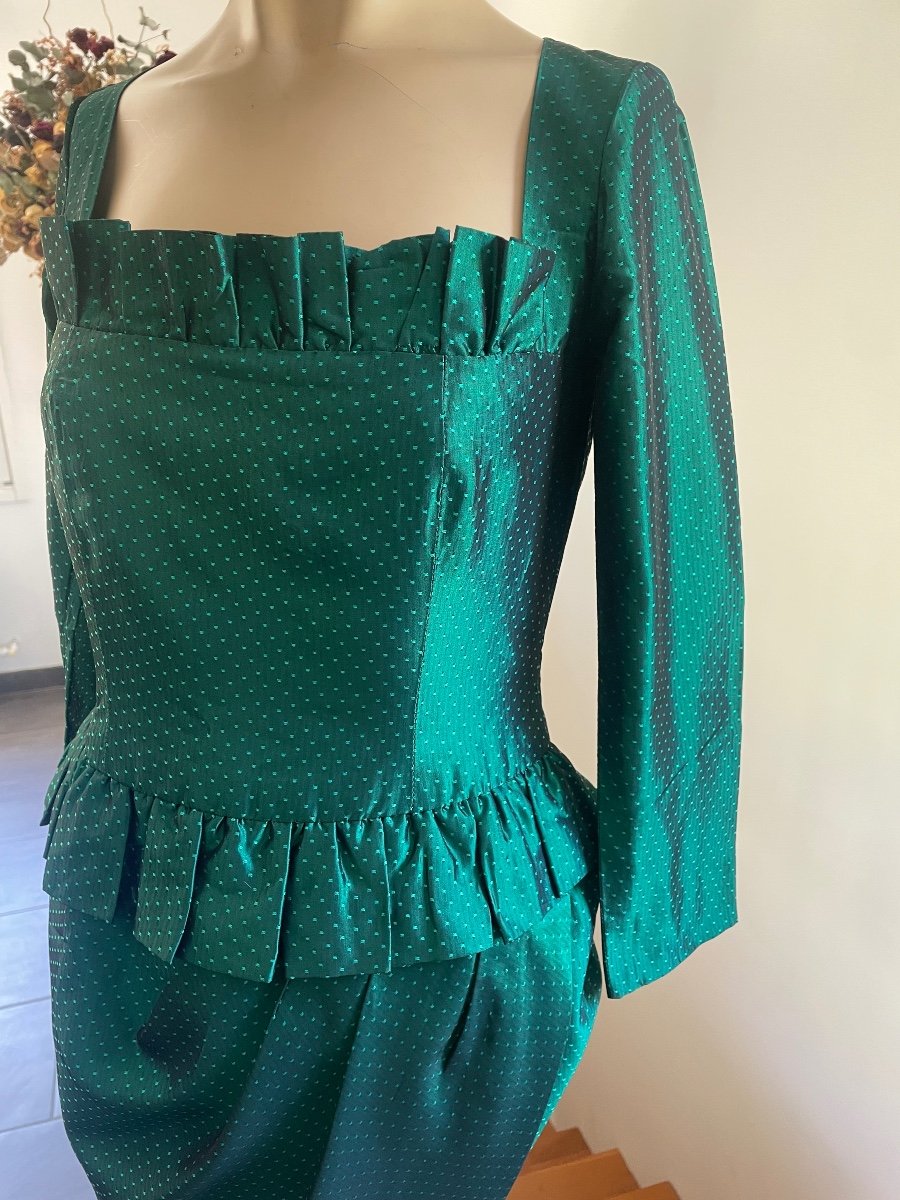 Superb Little Vintage Silk Cocktail Dress Christian Dior. -photo-3