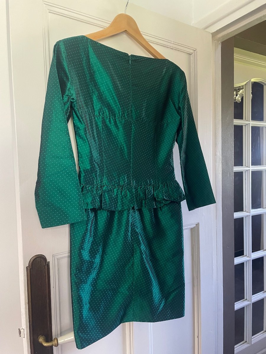 Superb Little Vintage Silk Cocktail Dress Christian Dior. -photo-1