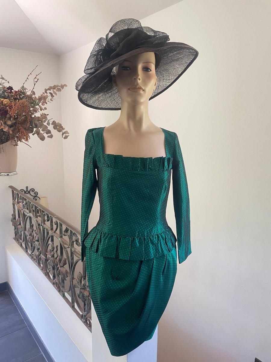 Superb Little Vintage Silk Cocktail Dress Christian Dior. -photo-6