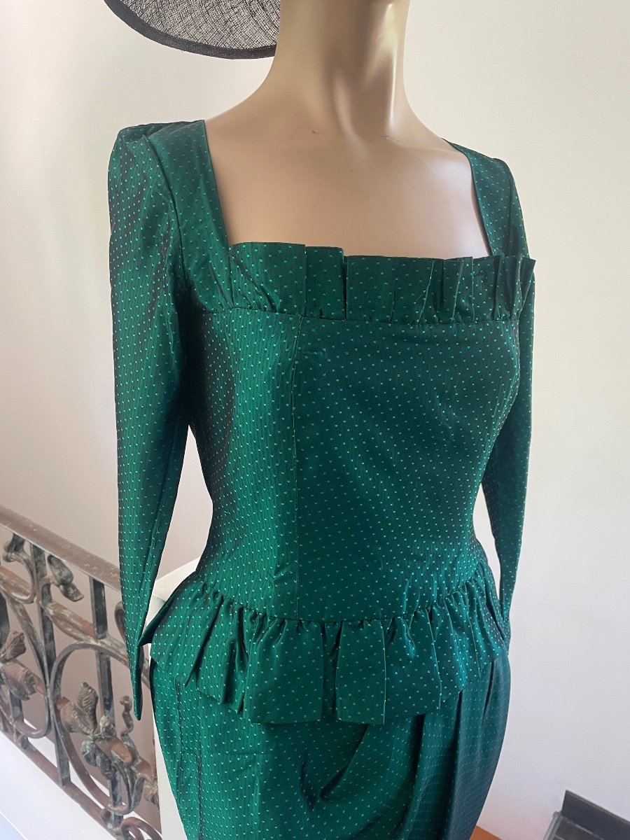 Superb Little Vintage Silk Cocktail Dress Christian Dior. -photo-7