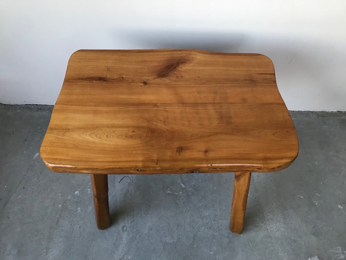 Brutalist Coffee Table In Solid Wood.-photo-1