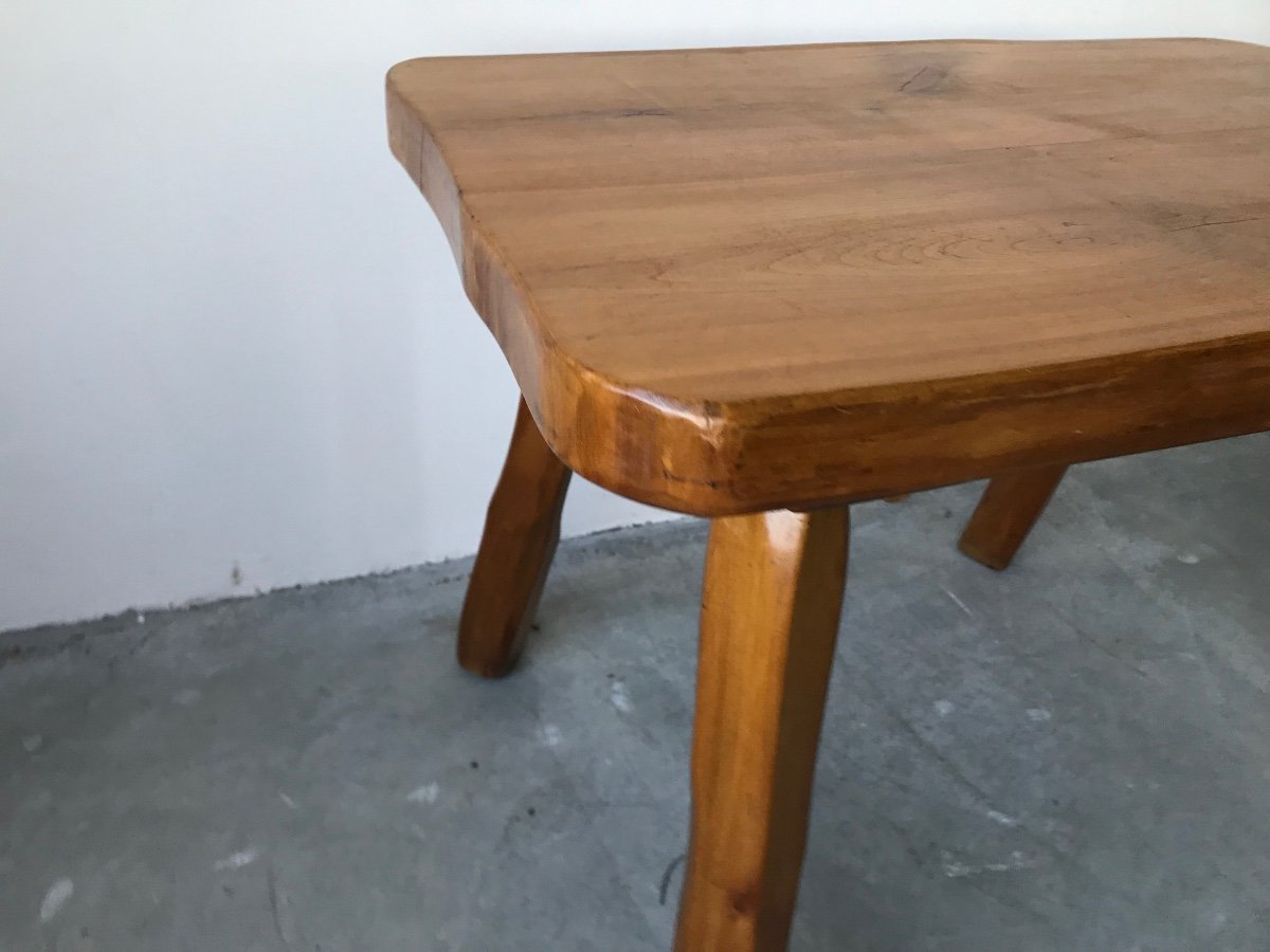 Brutalist Coffee Table In Solid Wood.-photo-2