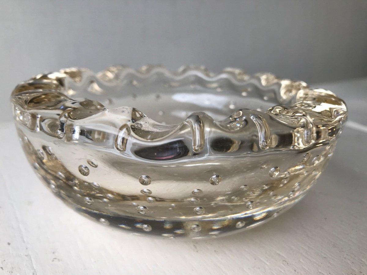 Daum Nancy France, Bubbled Ashtray Or Empty Pocket, Circa 1930.-photo-2