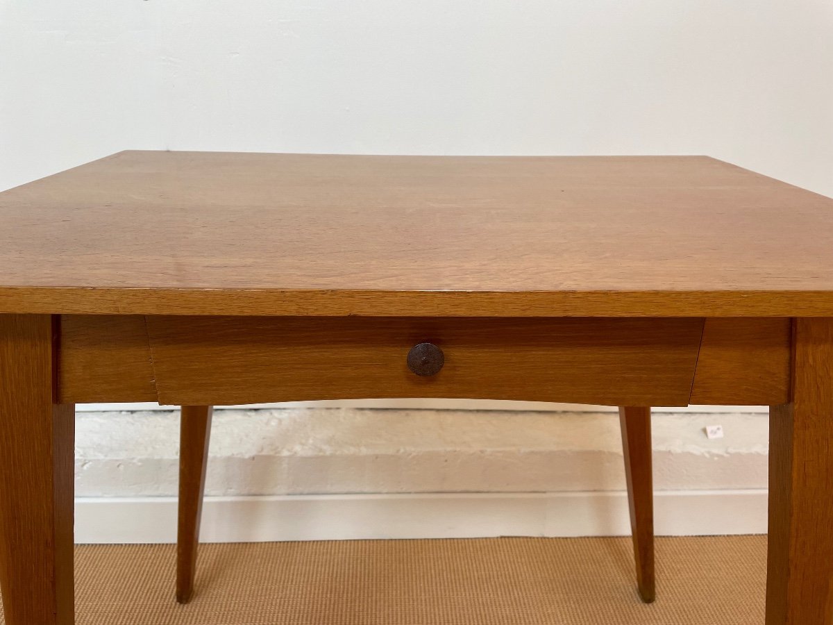 Small Oak Desk Or Side Table, France, Circa 1950.-photo-2