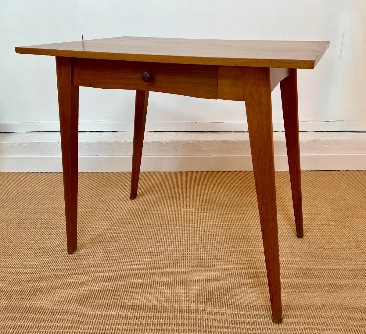 Small Oak Desk Or Side Table, France, Circa 1950.-photo-4