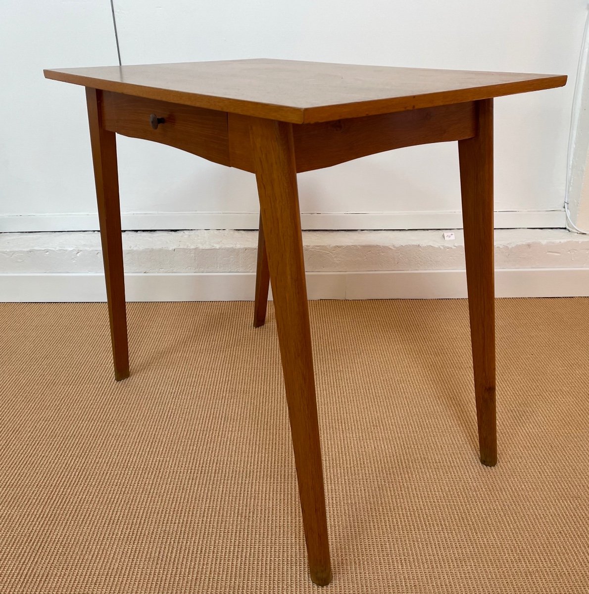 Small Oak Desk Or Side Table, France, Circa 1950.-photo-1