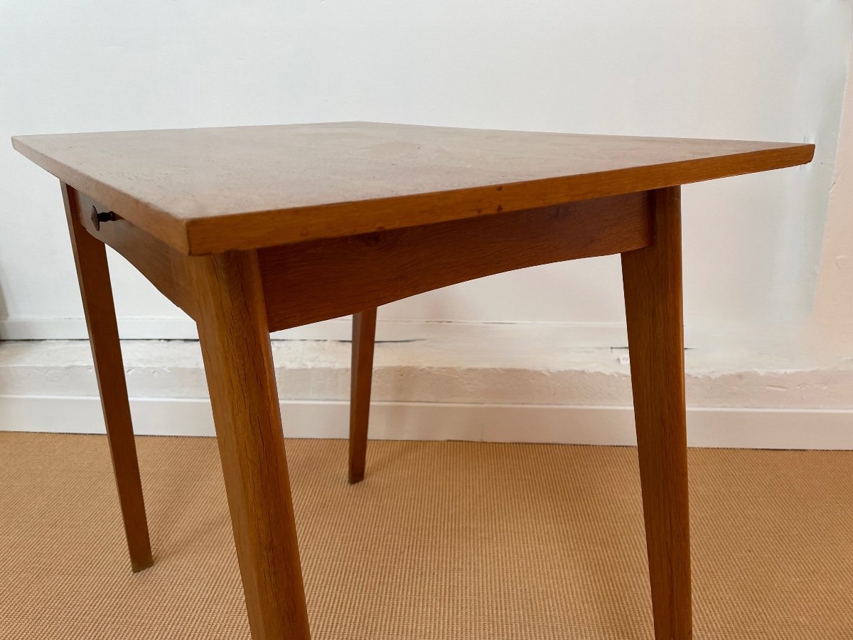 Small Oak Desk Or Side Table, France, Circa 1950.-photo-2