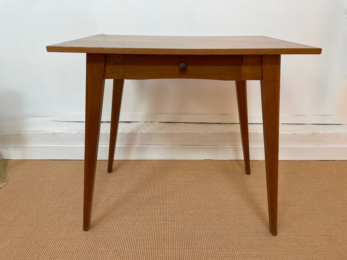 Small Oak Desk Or Side Table, France, Circa 1950.