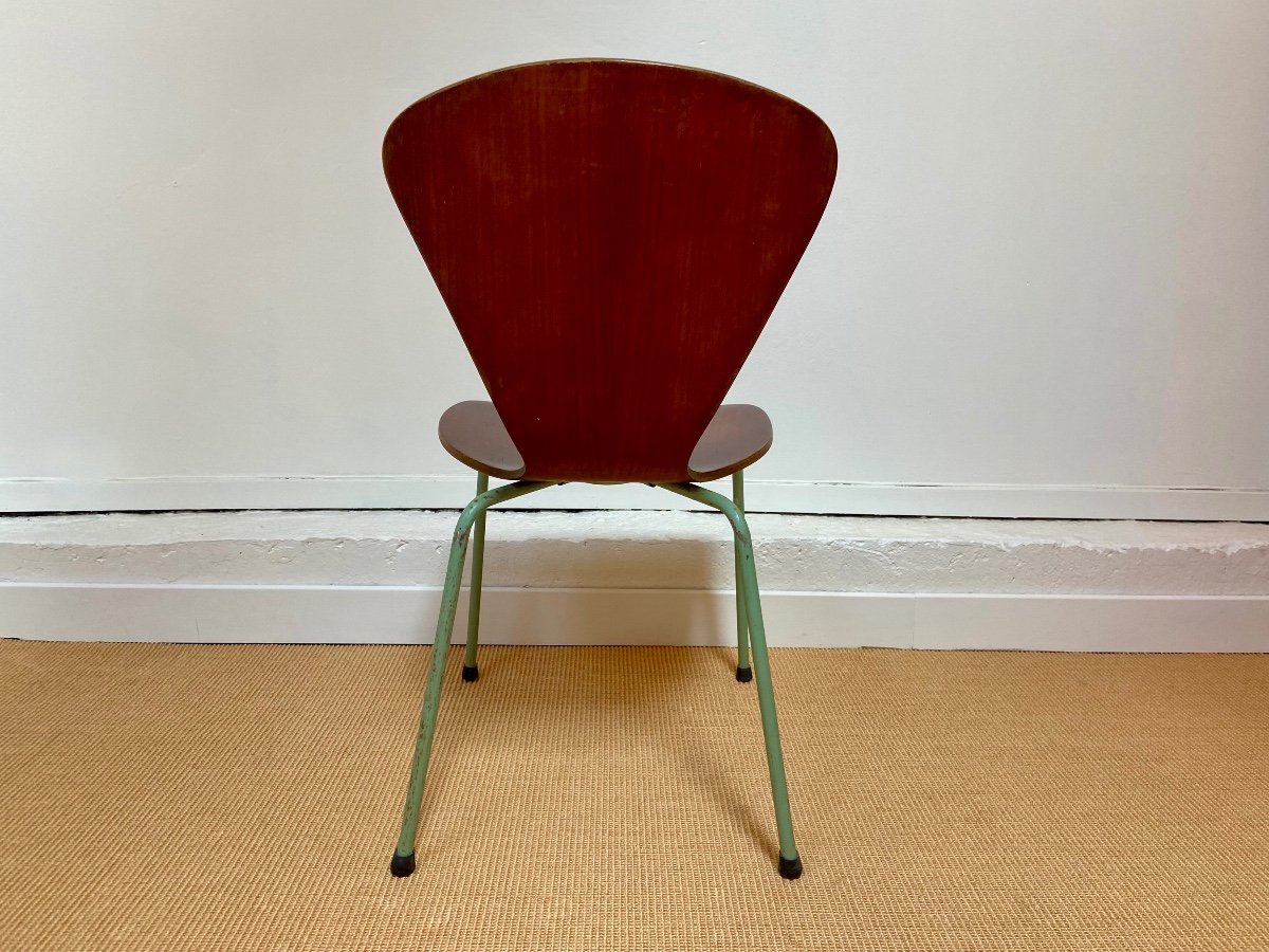 Suite de 6 chaises modèle 3204 par Arne Jacobsen pour Fritz Hansen, Danemark vers 1960.-photo-5