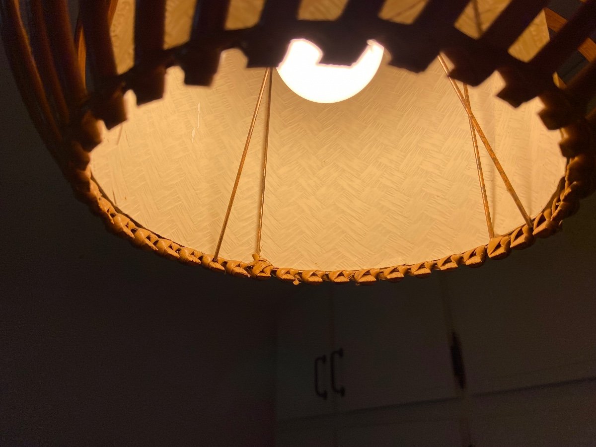 Rattan Pendant Light From The 50s.-photo-5