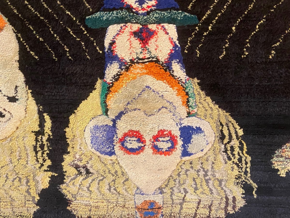 High-warp Tapestry Decorated With Three Grotesque Figures, Circa 1960/1970.-photo-3