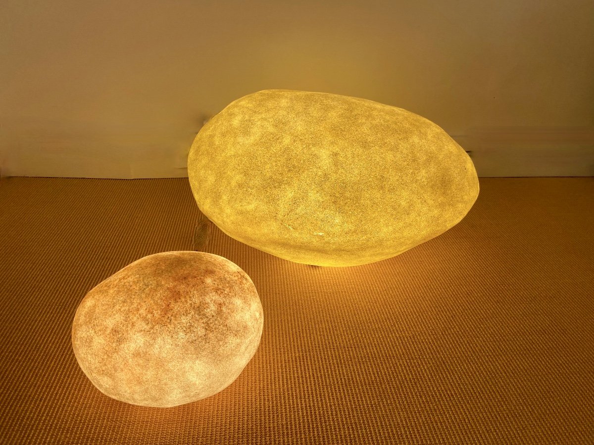 Large Pebble Lamp "dora" By André Cazenave, Atelier A, Circa 1970-photo-4