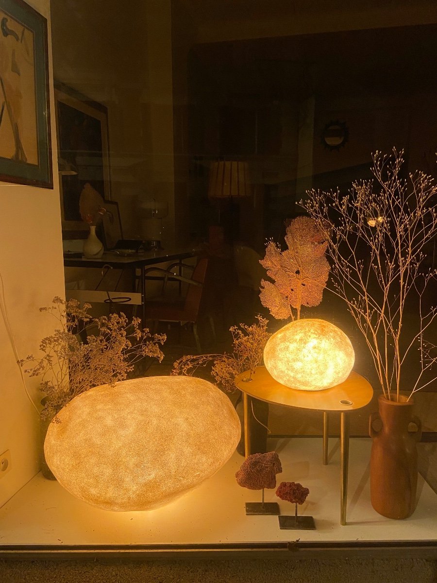 Large Pebble Lamp "dora" By André Cazenave, Atelier A, Circa 1970