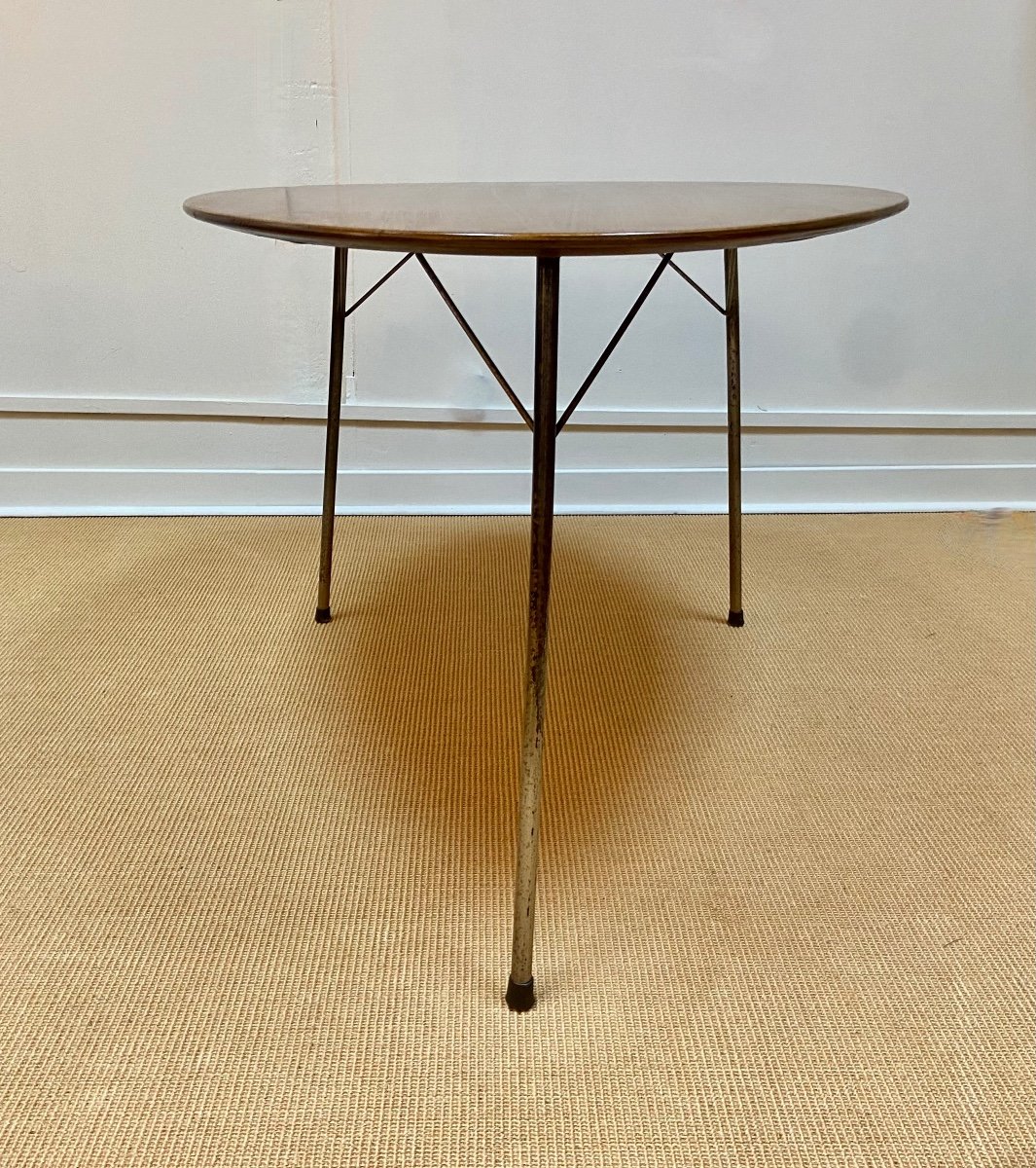 Tripod Teak Table By Arne Jacobsen For Fritz Hansen, Circa 1950.-photo-3