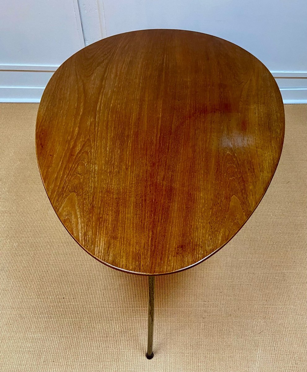 Tripod Teak Table By Arne Jacobsen For Fritz Hansen, Circa 1950.-photo-4