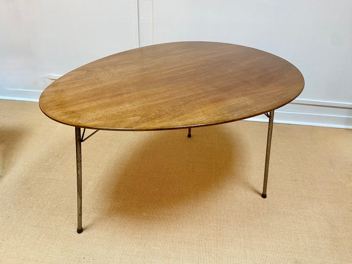 Tripod Teak Table By Arne Jacobsen For Fritz Hansen, Circa 1950.-photo-3