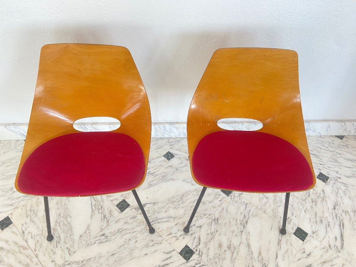 Pair Of Barrel Chairs By Pierre Guariche For Steiner, 1950s.-photo-2