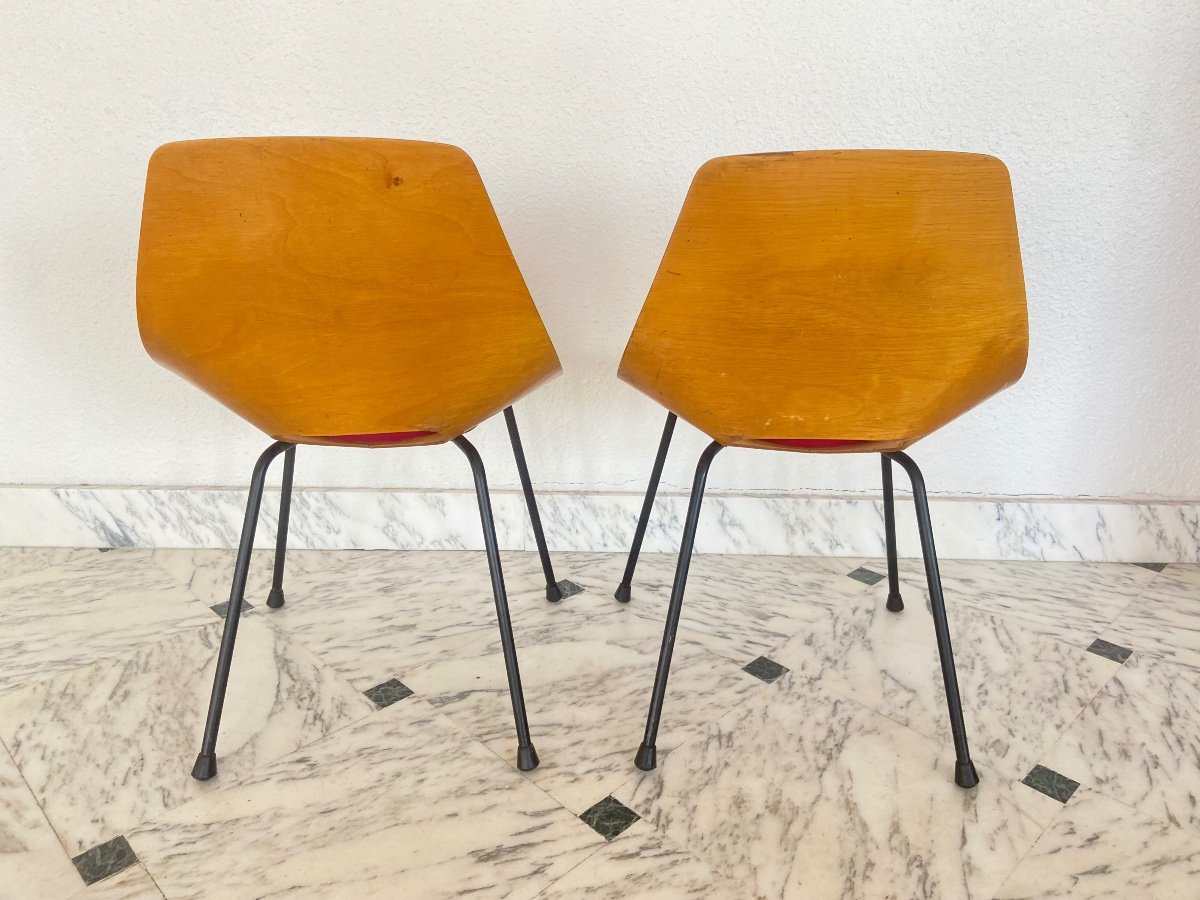 Pair Of Barrel Chairs By Pierre Guariche For Steiner, 1950s.-photo-1