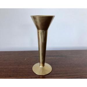 Brass Candlestick In The Style Of Michel Franck.