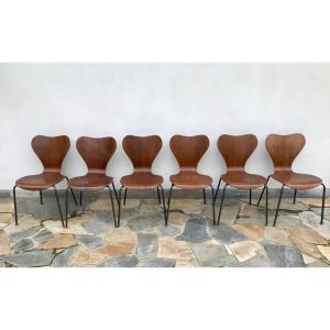 Set Of 6 Danish Teak Chairs.