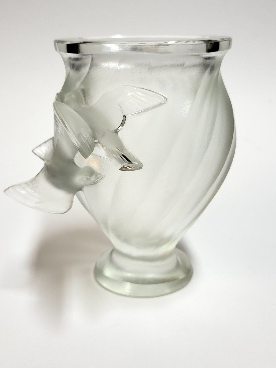 Marie-claude LALIQUE, vase "Rosine" en verre opalescent.-photo-4