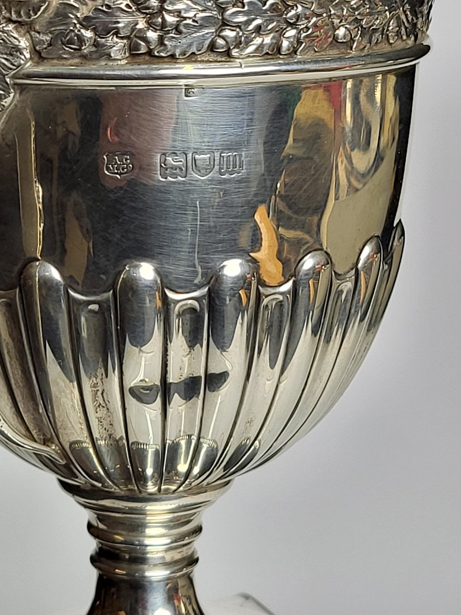 Solid Silver Covered Cup, 1908 Argentina Golf Trophy, Mo Alexander Clark.-photo-3