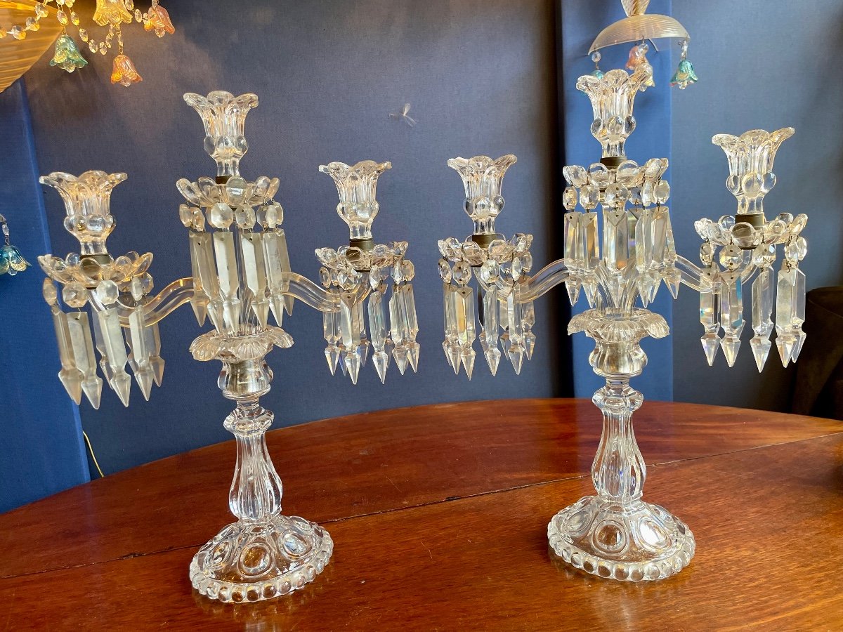 Pair Of Baccarat Candelabras 