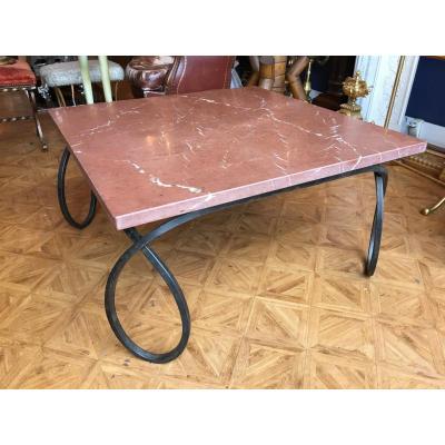 Wrought Iron Coffee Table 1880 And Marble