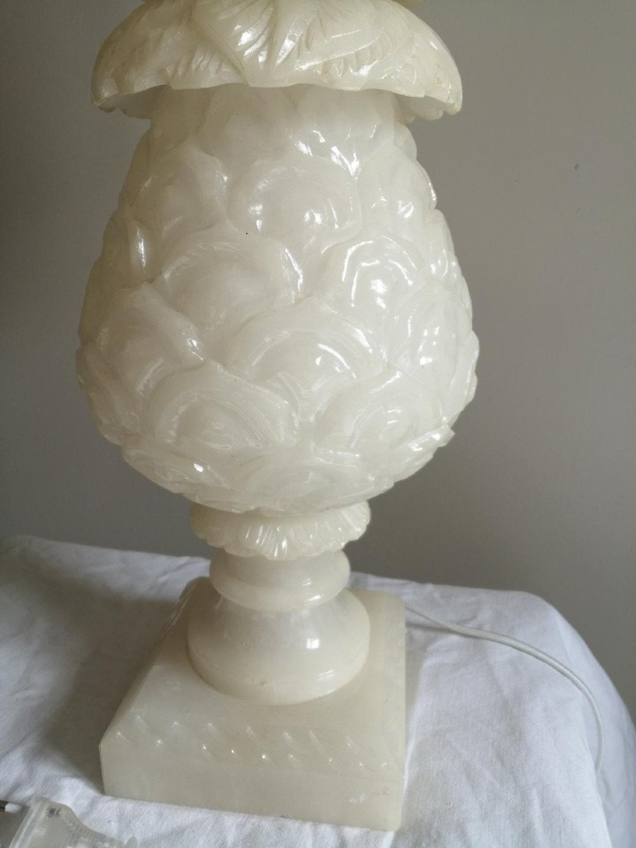 Pineapple Table Lamp In Alabaster, 1970s-photo-1