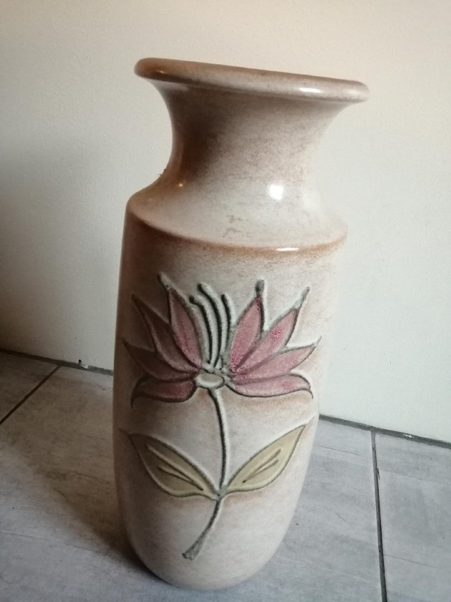 Grand Vase En Lave Grasse Signé Scheurich