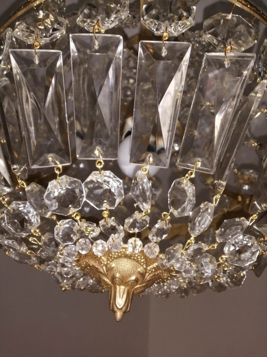 Hot Air Balloon Chandelier In Bronze And Crystal-photo-3