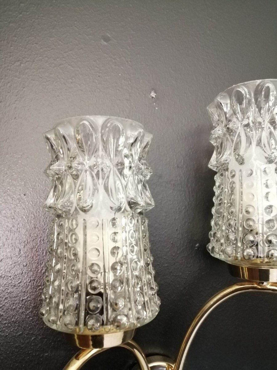 Pair Of 1950s Sconces In Golden Metal-photo-2