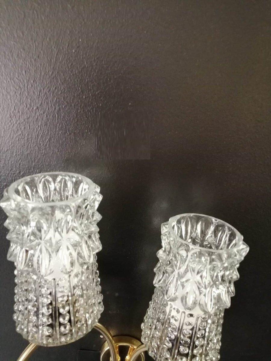 Pair Of 1950s Sconces In Golden Metal-photo-6