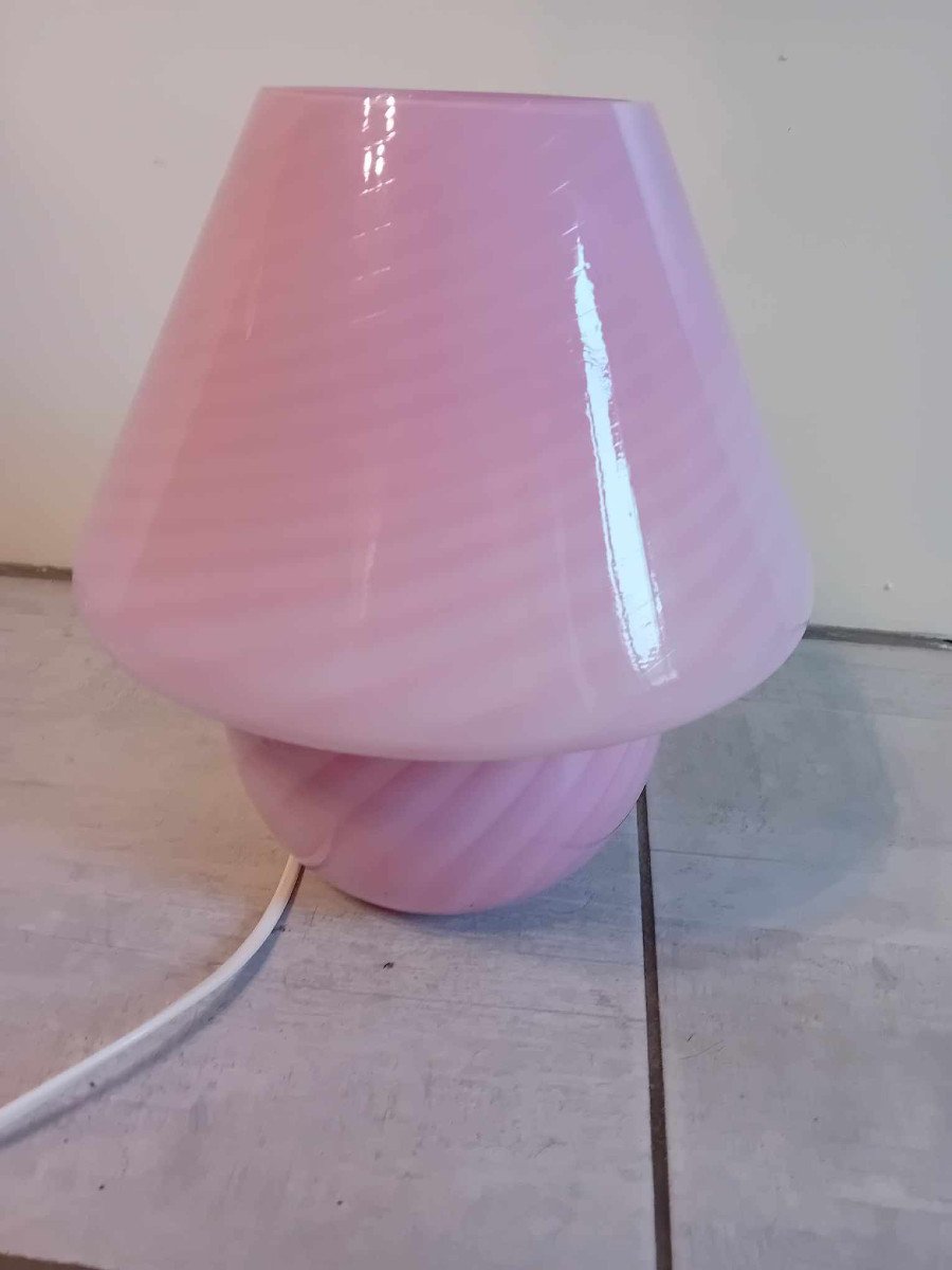Murano Pink Mushroom Lamp 70's-photo-1