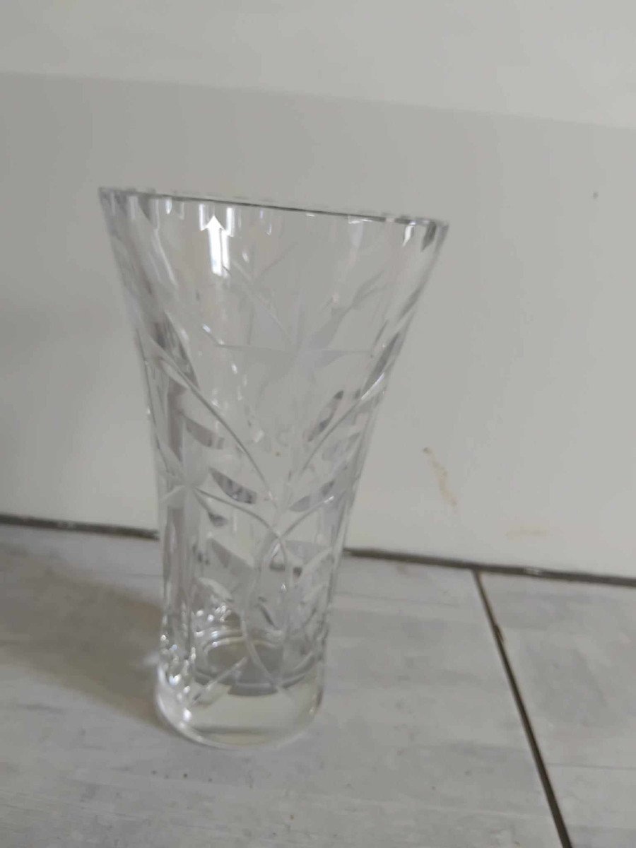 Cut Crystal Vase With Flower Decor-photo-4