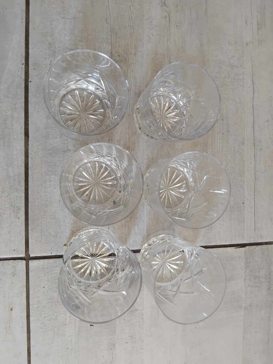 Set Of 6 Paris Crystal Whiskey Glasses, Christine Model No. 20-photo-3