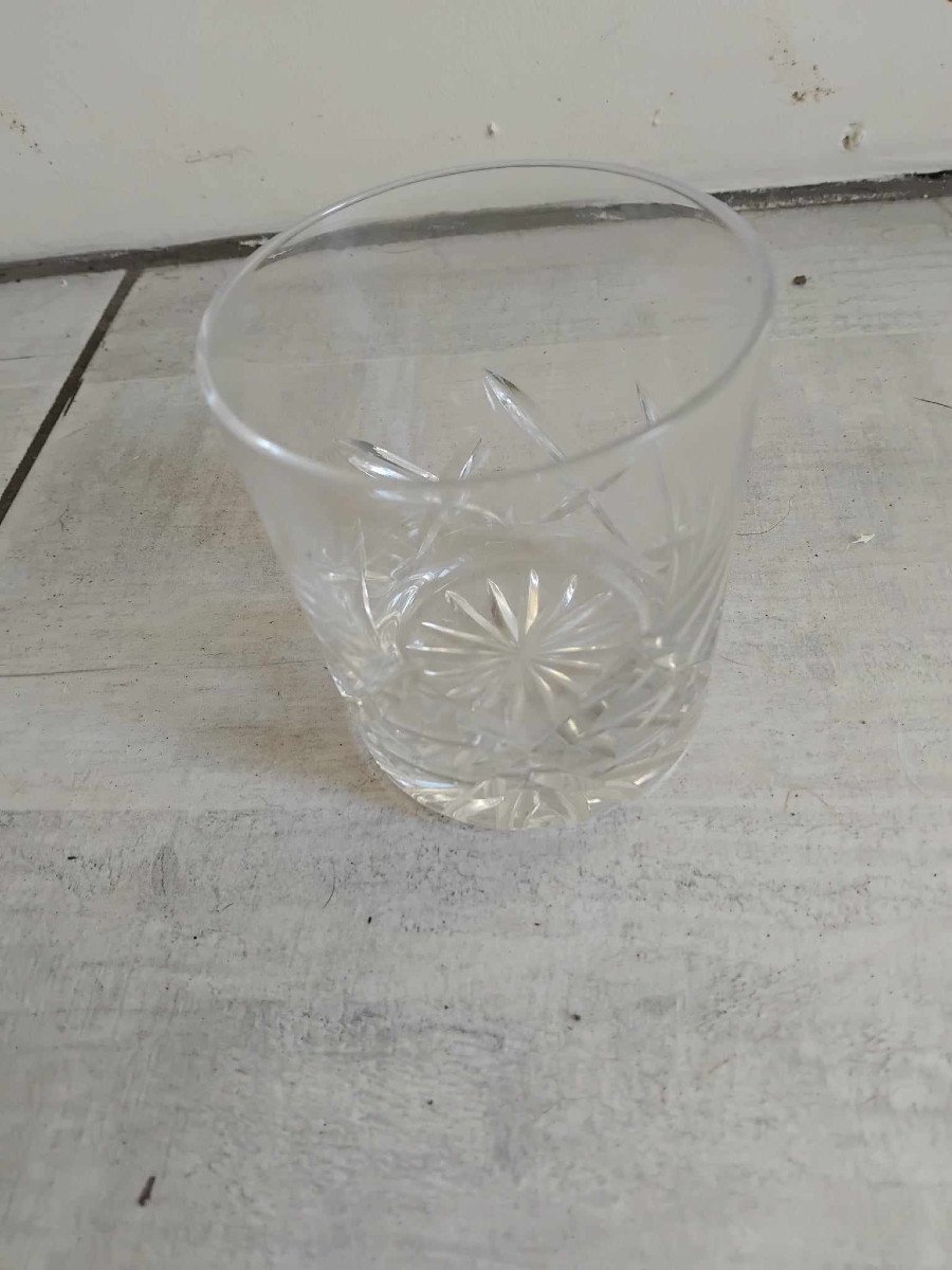 Set Of 6 Paris Crystal Whiskey Glasses, Christine Model No. 20-photo-3