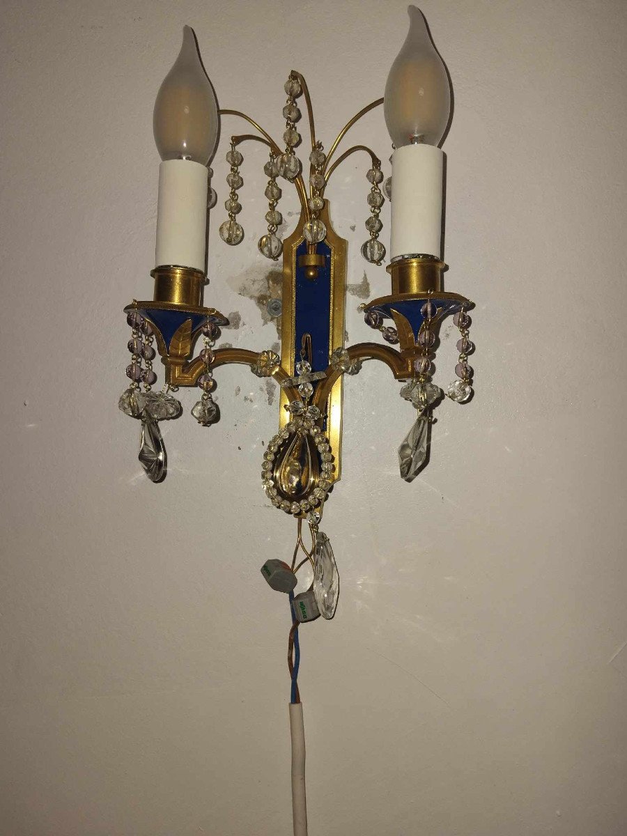 Pair Of Louis XVI Style Gilt Bronze Wall Lights-photo-4