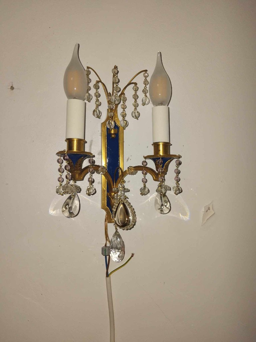 Pair Of Louis XVI Style Gilt Bronze Wall Lights-photo-1