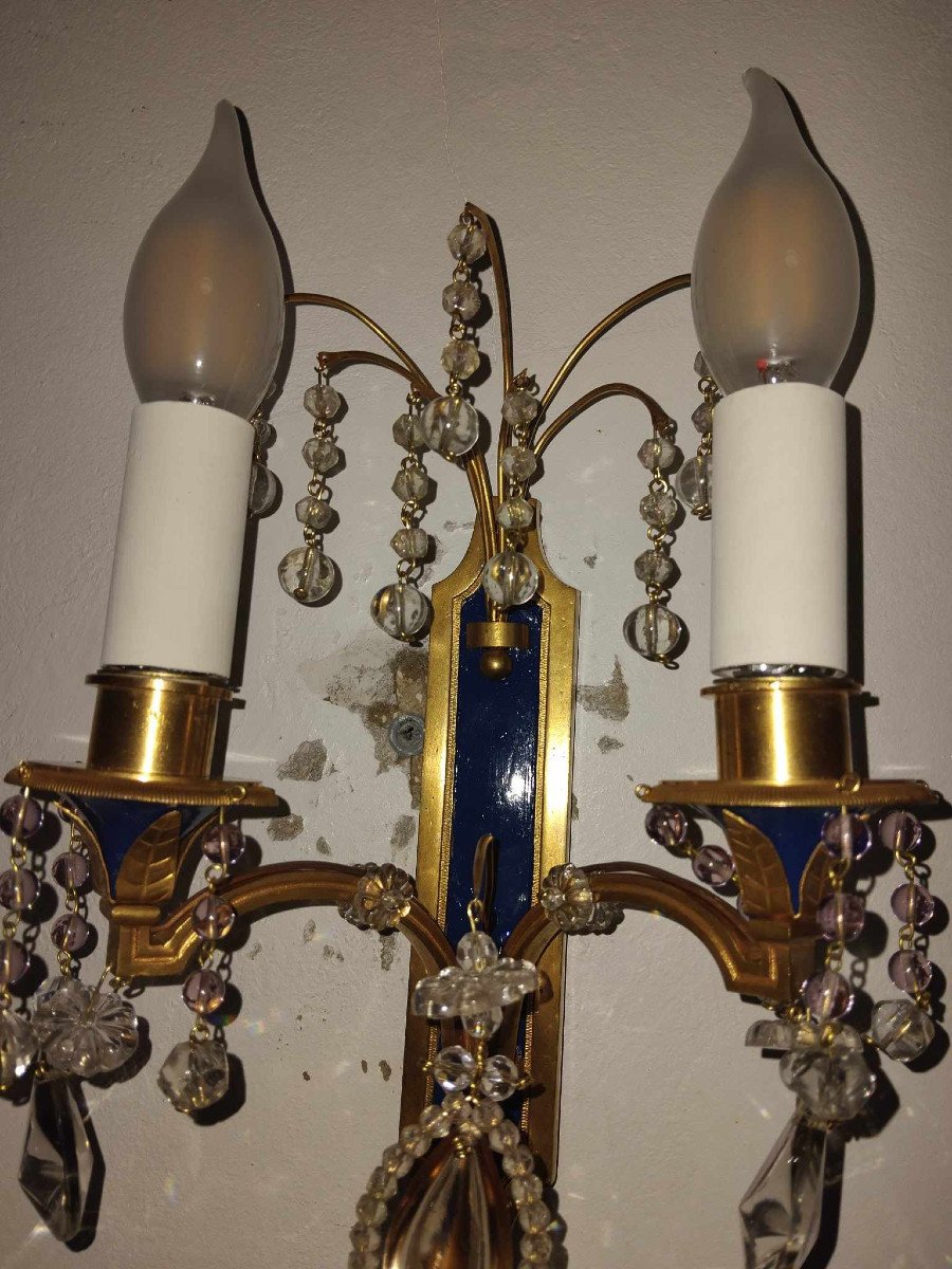 Pair Of Louis XVI Style Gilt Bronze Wall Lights-photo-5