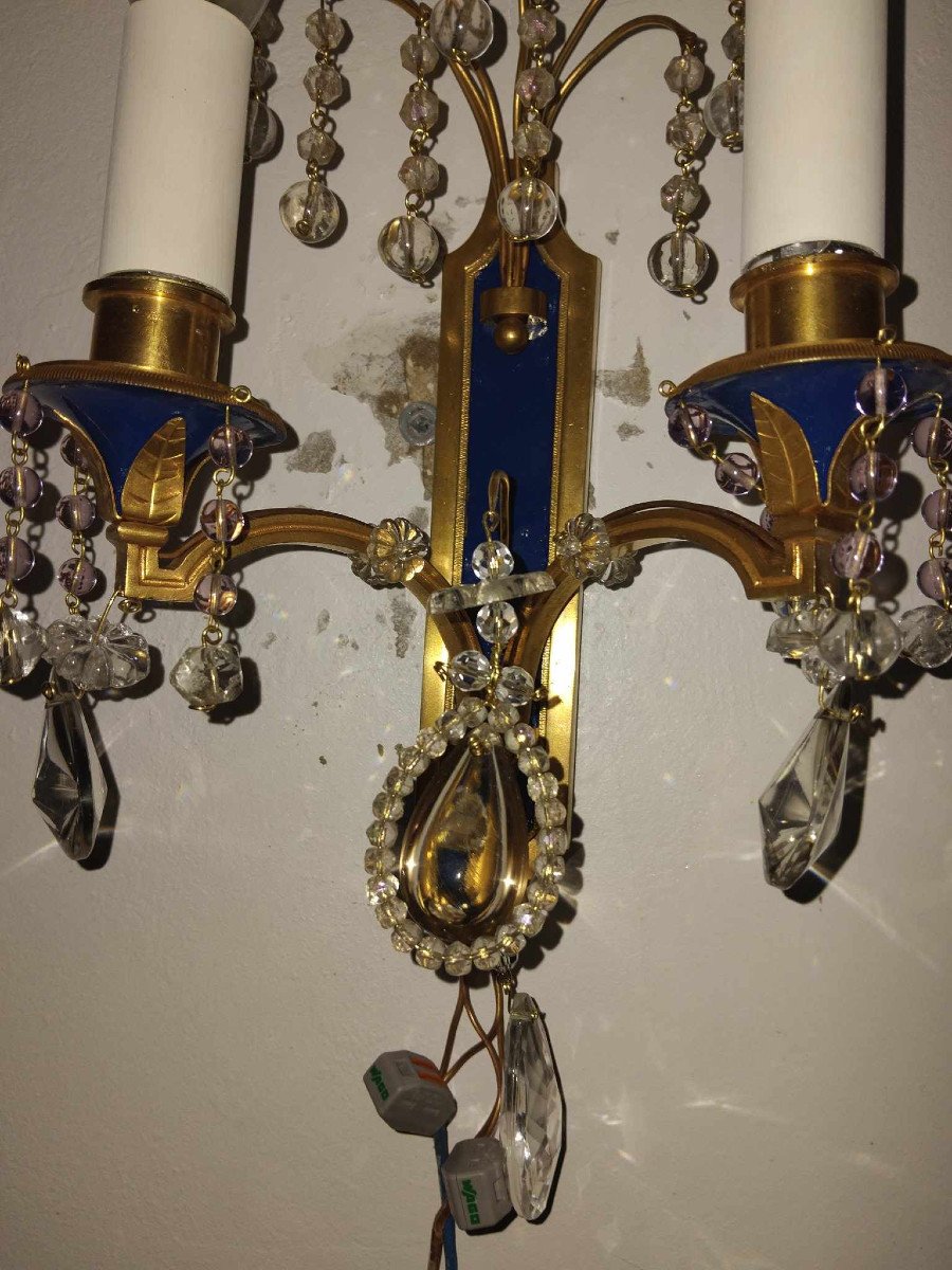 Pair Of Louis XVI Style Gilt Bronze Wall Lights-photo-6