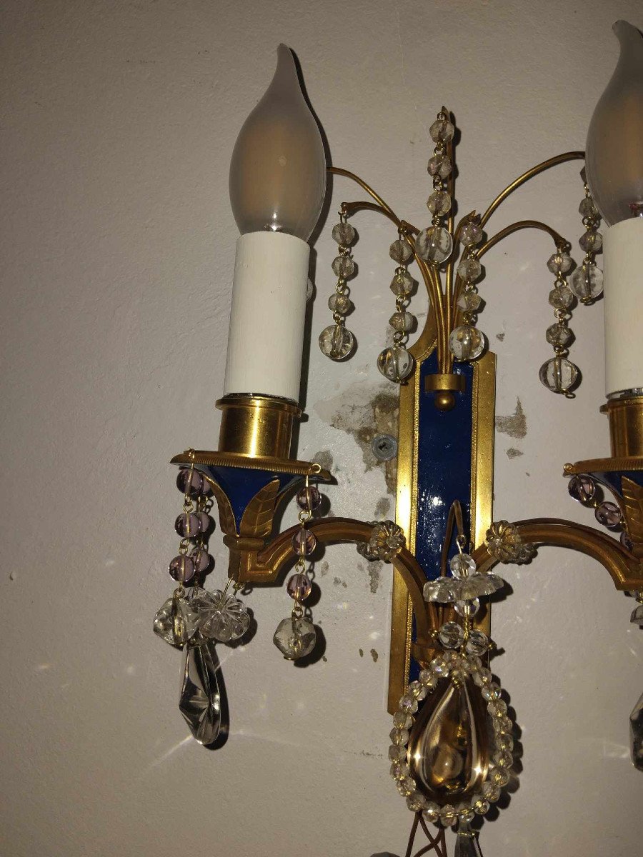 Pair Of Louis XVI Style Gilt Bronze Wall Lights-photo-7