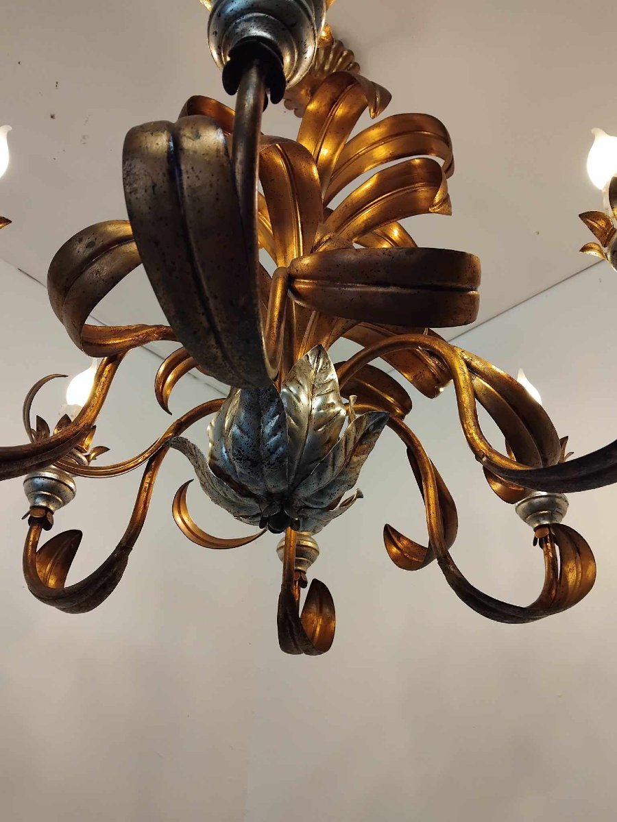 Large Hollywood Regency Chandelier With 6 Arms, 1960s/70s-photo-2