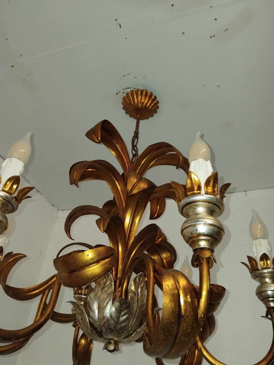 Large Hollywood Regency Chandelier With 6 Arms, 1960s/70s-photo-5