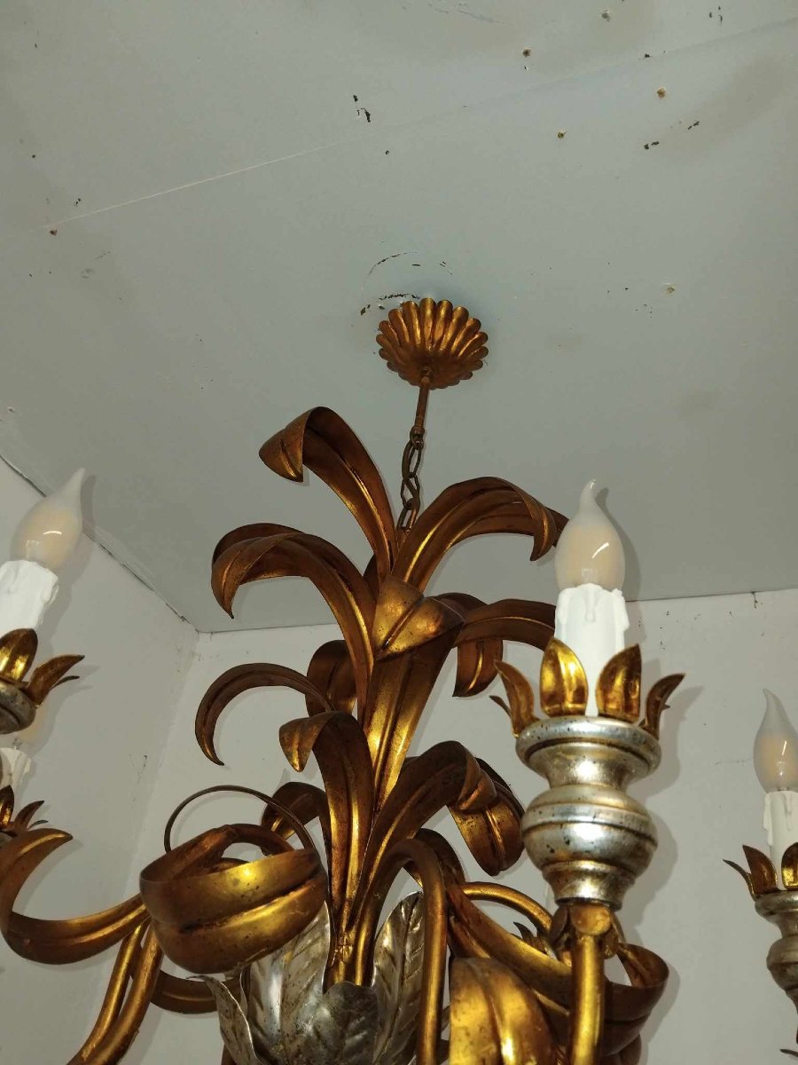 Large Hollywood Regency Chandelier With 6 Arms, 1960s/70s-photo-6