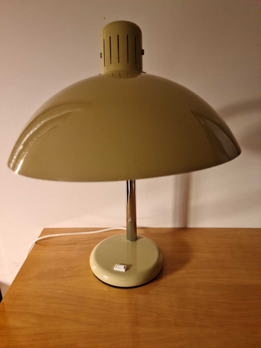 Large 50's Lacquered Sheet Table Lamp-photo-4